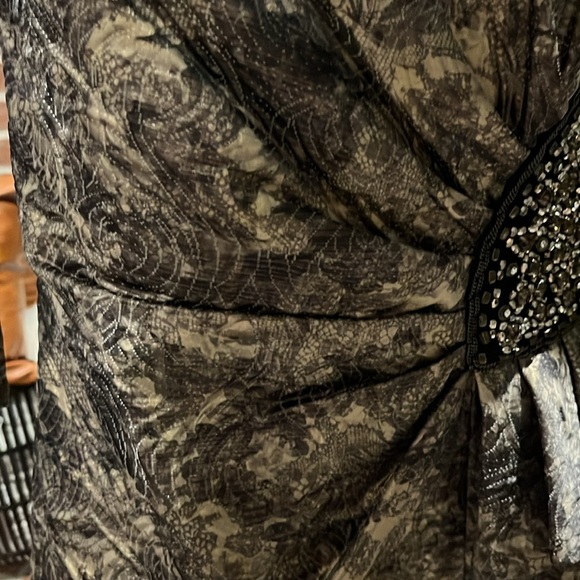 Rickie Freeman Teri Jon Special Occasion Dress Size:4 Tan/Bronze & side Beads - Picture 7 of 16